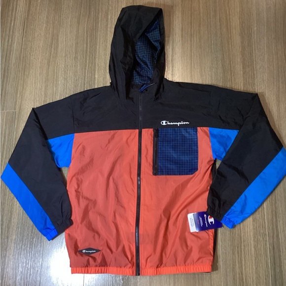 Champion Black & Orange Lightweight Jacket | Size S NWT | Men’s/Unisex Windbreak - Picture 1 of 9